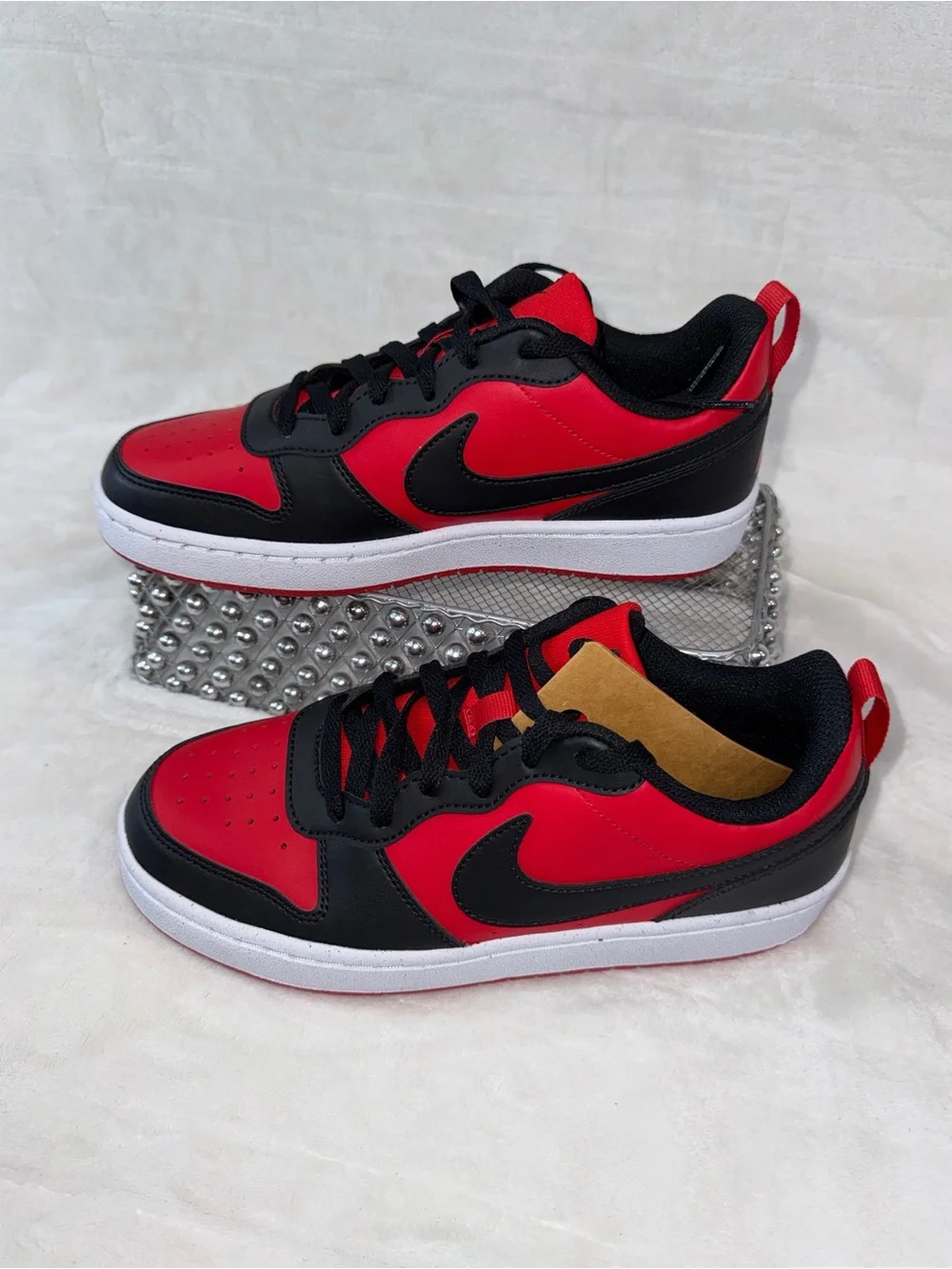 🔥Nike Court Borough Low Recraft Red/Black Youth 6Y Women’s 7.5 DV5456-600🔥
